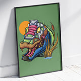 Baklava Crocodile Giclee Art Print 17 x 22 (Only Available Online)