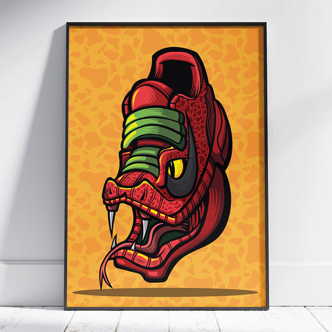 Black Mamba Reverse Grinch Giclee Art Print 17 x 22