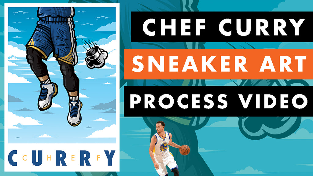 Chef Curry Sneaker Art Print Process Video