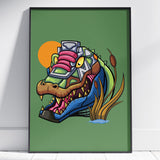 Baklava Crocodile Giclee Art Print 17 x 22 (Only Available Online)