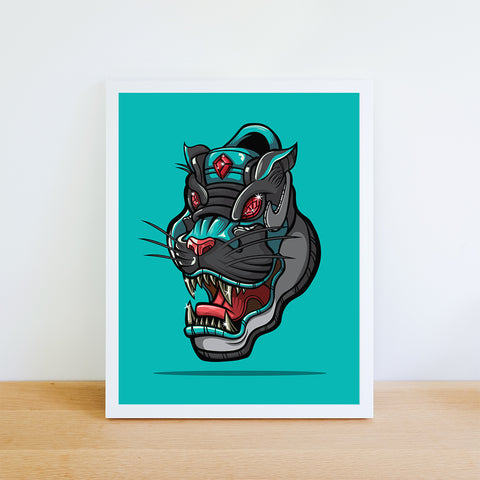 Diamond Panther Art Print 8.5 x 11 - Bluu Dreams