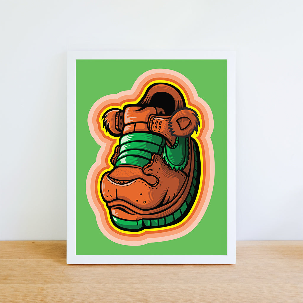 Orange Grateful Bear Art Print 8.5 x 11 - Bluu Dreams