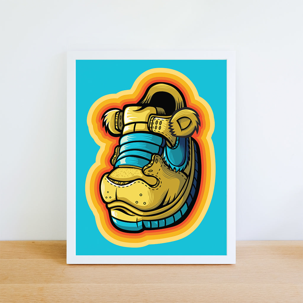 Yellow Grateful Bear Art Print 8.5 x 11 - Bluu Dreams