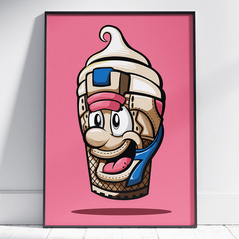 Ice Cream Man Vanilla Giclee Art Print 17 x 22