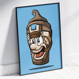 Ice Cream Man Chocolate Giclee Art Print 17 x 22