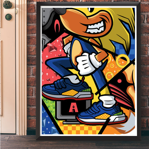 Bluu Hedgehog Giclee Art Print 18x24 - Bluu Dreams