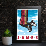 King James Giclee Sneaker Art Print 13 x 19 - Bluu Dreams