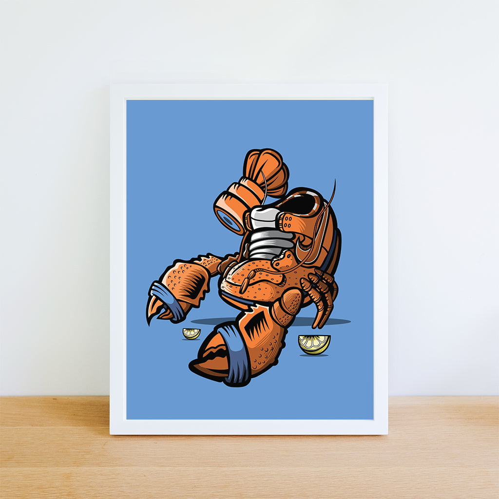 Orange Lobster Giclee Art Print 8.5 x 11