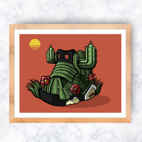 Sunrise Cactus Jack Giclee Art Print 8.5 x 11 - Bluu Dreams